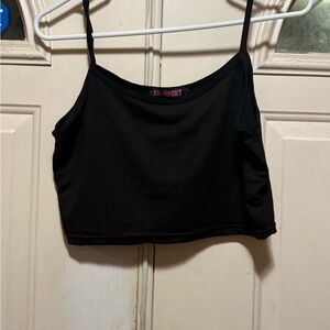 Black Spaghetti Strap Crop Top